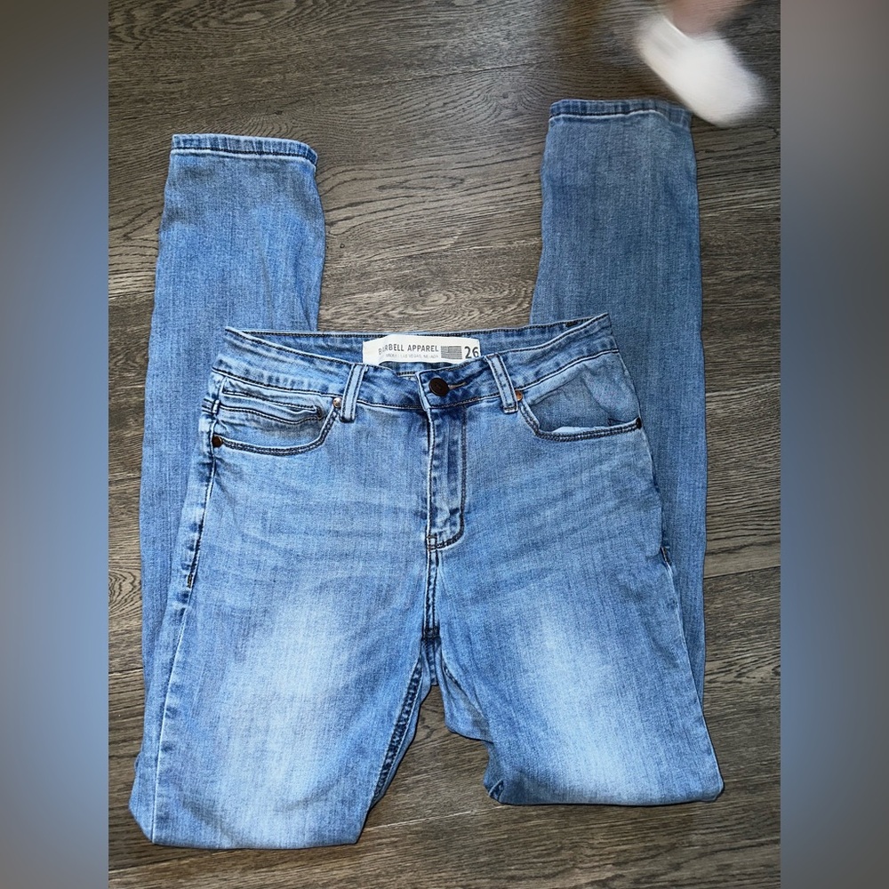 Denim Blue Skinny Jeans for athletes